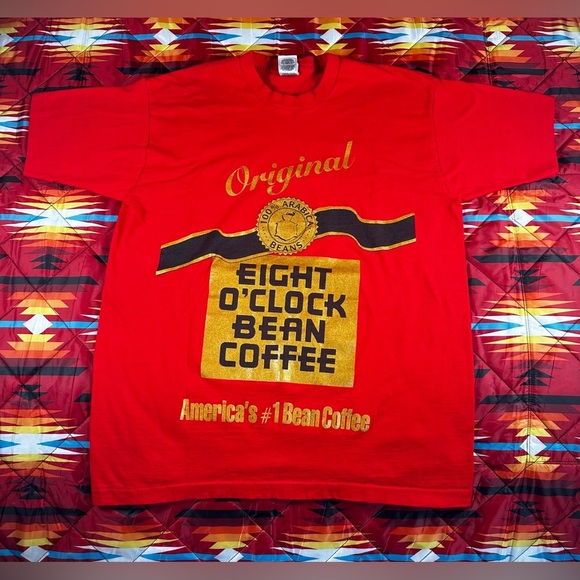 Vintage 90s Men’s XL Coffee Shop Java T Shirt Vtg Single Stitch Red Beanery Art - Picture 1 of 6